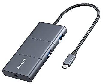Anker USB C Hub, PowerExpand 6-in-1 USB-C Adapter, with 4K@60Hz HDMI, 100W Power Delivery, 10 Gbps USB C and 2 USB A Ports, SD Card Reader and 3.5mm audio, for MacBook Air, MacBook Pro, XPS, and More