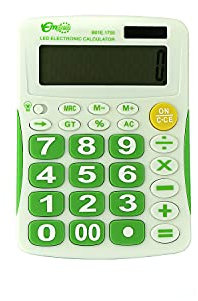 Calculator - Taschenrechner, grüne Farbe, große Zahlen, gut sichtbare Zahlen, geeignet für Büros, Haushalte, Geschäfte, 150x110 mm