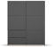Rauch Möbel Sevilla Schrank Kleiderschrank Schwebetürenschrank, Grau metallic, Schwarz, Griffleisten Grau metallic, 2-türig, inkl. 2 Kleiderstangen, 2 Einlegeböden BxHxT 175x210x59 cm