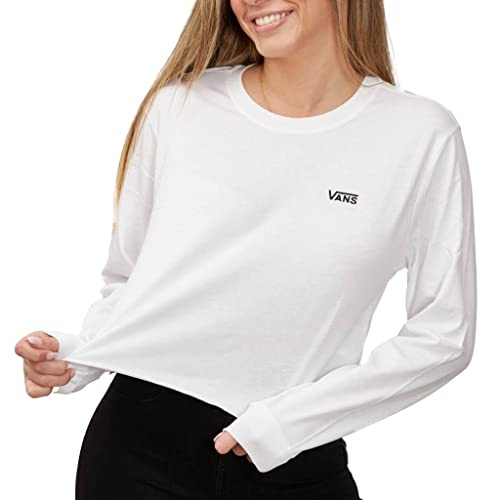 Vans T-Shirt Donna WM Junior V LS Crop Vn0a4ouqwht, white