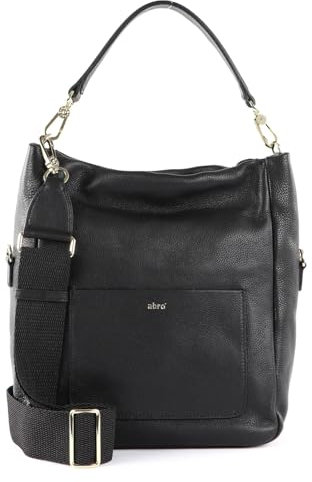 Abro Leather Dalia Hobo Bag Raquel Small S Black/Gold