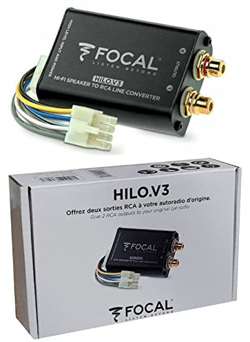 1 convertidor Focal Hilo.V3 Convierte la señal estéreo amplificada en Dos Salidas RCA de bajo Nivel para Amplificador, 1 Pieza
