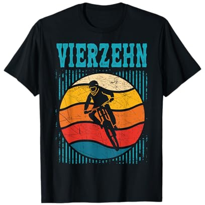 14. Geburtstag Cooles Jungs Teenager Retro Mountainbike MTB T-Shirt