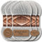 Hobby YARN Alize 5x 100 g Angora Gold Simli Türkische Premium Wolle Mohair aus Schurwolle mit Glitzereffekt Babywolle als Strickgarn Handstrickgarn Angorawolle Uni Yarn (Grey | 21)