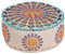 MARRAKESCH Pouf Hocker aus Baumwolle Dilara Inklusive Füllung ø 50cm Rund Bodenkissen als Orientalische Dekoration