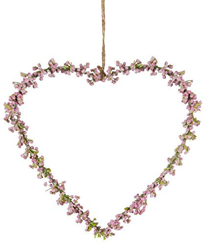 matches21 Schleierkraut Herz Blumenherz Deko rosa Fensterdekoration Frühlingsdekoration Fensterhänger 1 STK. 16x16 cm