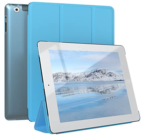 EAZY CASE - Schutzhülle für iPad 2 / iPad 3 / iPad 4 Hülle 9.7 Zoll Smart Cover Tablet Case Smartcase zum Aufstellen Klapphülle mit Standfunktion Sleep Wake Up Funktion Tasche Kunstleder Etui Blau