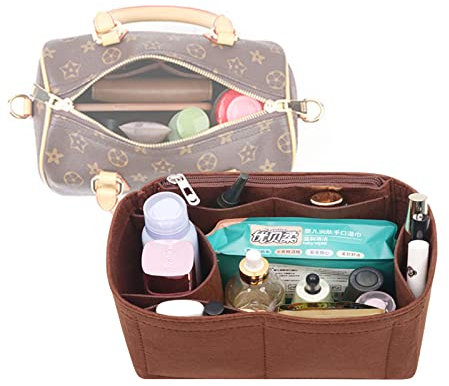 Lckaey Geldbörse Organizer Einsatz Fit LV Speedy 20 Tote Filz Organizer Tasche Shaper Y061coffee-S