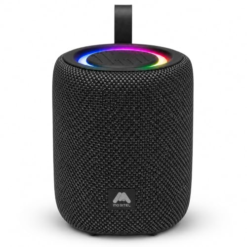 Mobitel Spark Mini Portable Bluetooth Speaker, Mini Wireless Bluetooth Speaker with Bluetooth 5.4, 8W Stereo Sound, TWS Pairing, RGB Lights, IPX4 Water Resistant, 15H Playtime, USB-C
