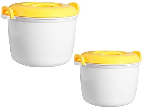 RORPOIR 2pcs Thermal Rice Cooker Microwave Pressure Cooker Microwave Pasta Cooker Micro Rice Cooker Pasta Cooker Pot Rice Cooker Steaming Basket Soup Bowl Rice Steamer Plastic Large Travel