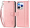 TUCCH Flip Case for iPhone 15 Pro (6.1) 2023, PU Leather Wallet Case with Wrist Strap, RFID Blocking, Card Slot, Shockproof TPU, Viewing Stand, Magnetic Folding Folio Cover for Women Men, Pink
