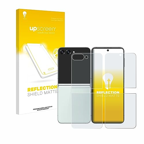 upscreen Schutzfolie für Samsung Galaxy Z Flip 5 | (Display+Rückseite) Entspiegelter Displayschutz Made in Germany Anti-Reflex Displayschutz-Folie Matt Anti-Fingerprint