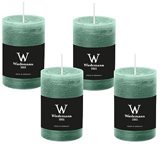 4er Set Adventskranzkerzen Rustik Marble Kerzen durchgefärbt mit Abbrandschutz Eukalyptus 90 x 58 mm