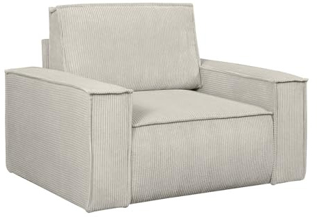 Vente-unique - Sessel mit gerader Rückenlehne 1 Amelia - Samt - beige