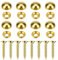 Tornillos decorativos de latón puro de 8 piezas con tapas de espejos sujetadores de tornillo cubiertas de tornillos dorados pernos decorativos auto muñón para muebles, pinturas, gafas, fijación de