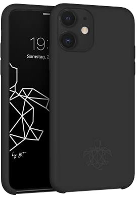 turtleandcase Silikonhülle für iPhone 11 (6,1) - Liquid Silicone Case - Kostenloses Panzerglas - Hochwertiges Silikon Schutz - Kratzfestes Mikrofaserfutter Schutzcase (Schwarz)