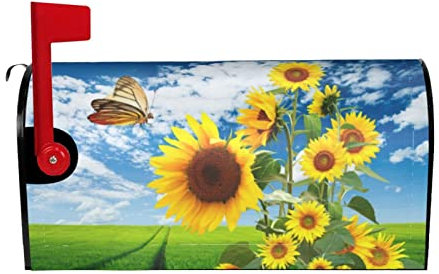 Einzigartiges Design der Briefkasten-Dekoration, Sonnenblumen-Schmetterling, wasserdichte und Sonnenschutz-Briefkasten-Schutzhülle