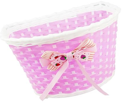 Children's Scooter Baskets Multipurpose Woven Baby Bicycle Carriage Bar Carrier Waterproof Kids Cycling Storage Bag Style 1, pink