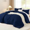 Luofanfei Baumwolle Bettwäsche 200x220 Dunkelblau Blau Einfarbig Muster Renforce Baumwollbettwäsche Premium Uni Modern Weiche Bettbezuge und Kissenbeüge 80x80 cm