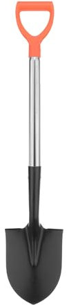sourcing map Shovels for Digging 31 Stainless Steel Pointed Spade Small Shovel with D-Handle for Camping, Gardening, Off Road, Beach Sand, Land Management, Farming, and Outdoors, Orange