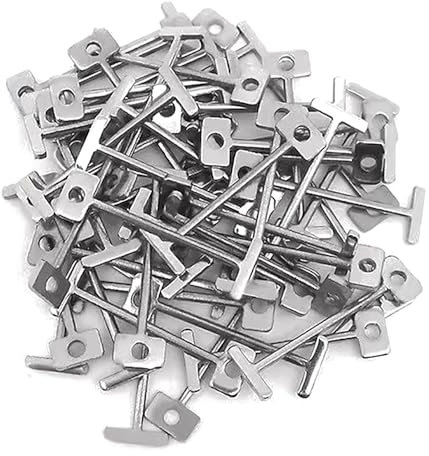 Lot de 100 aiguilles en T de rechange en acier pour nivellement de carrelage de 1,5 mm, outils de construction pour écart de carrelage de 2 mm