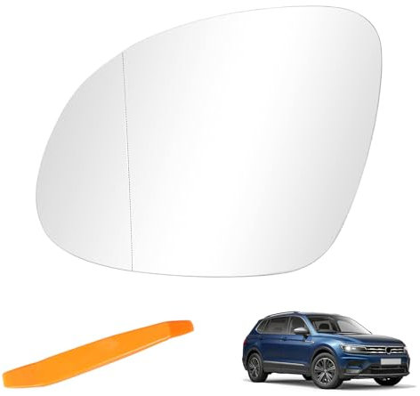 Spiegelglas Ersatz für VW Tiguan 2007-2016/Skoda Yeti 2014-2017/VW Sharan 2010-2022/SEAT Alhambra 2010-2020 beheizbar Ersatzspiegelglas Beifahrerseite Außenspiegel Asphärisch Seitenspiegelglas Rechts