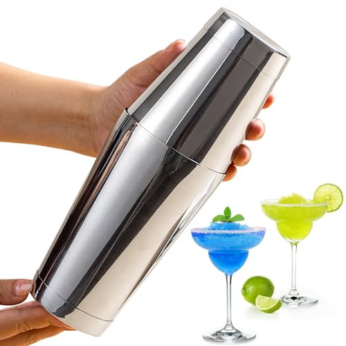 BAIFULAI Boston Shaker à cocktail 700 ml et 600 ml en acier inoxydable lesté 2 pièces pour débutants, barman professionnel, fête