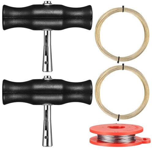 SHACHENH 5 Outils de Retrait de Pare-Brise, Fil de Coupe avec Poignée : 2 Outils de Dépose de Pare-Brise, 3 Rouleaux de Fil, Outil de Dépose de Vitres de Voiture, Fil de Coupe pour Pare-Brise