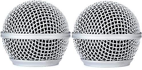 Generisch RK143G Ersatzkorb für Shure SM58 Vokalmikrofon, Silberfarbe, 2-Pack