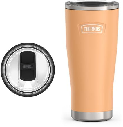 THERMOS ICON SERIES Stainless Steel Cold Tumbler with Slide Lock, 24 Ounce, Melon
