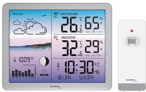 WS6520 Stazione meteo con display a colori, orologio radiocomandato, visualizzazione della temperatura, avviso di muffa, tendenze, previsioni, animazioni - Tutto quello che puoi immaginare