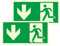 Pegatinas de Señal de Seguridad - Cartel Salida de Emergencia, Señal de Salida Fotoluminiscente PVC Autoadhesivo, 30x15cm para Uso en Oficina y Espacios Públicos, Visibilidad Alta (2 PCS)