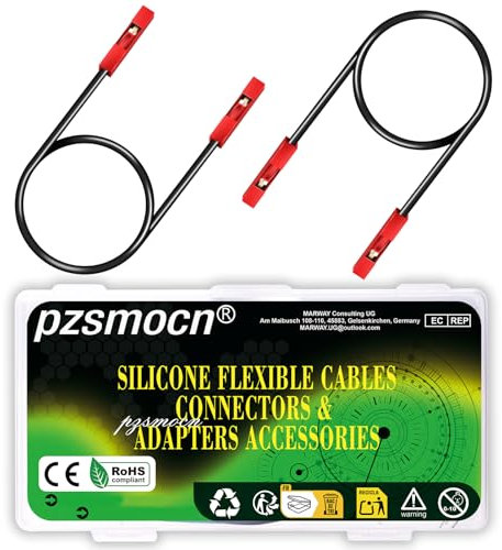 pzsmocn Silicone Flexible Jumper Wires Breadboard 24AWG 20cm Long 40 Sets / 120 Pcs for Dupont 2.54 mm Pitch Connector 1-Pin Red Female-Female Header Solderless Electronic Adapter Ribbon Cable