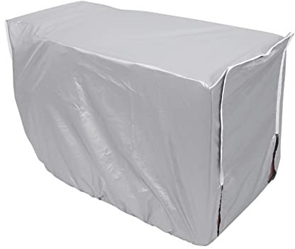 Silver Polyester Air Conditioner Cover for Outdoor Use | Anti-Dust | Anti-Snow | Sunproof | Protects AC Unit | Suitable for Home | 3