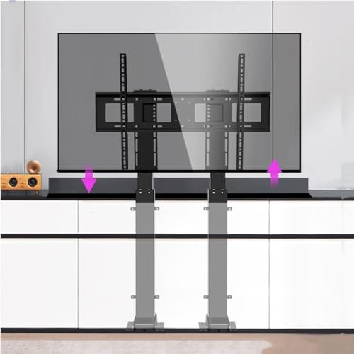 SaryEdge TV Mount Bracket Motorized - Motorized TV Lift, Electrically Height-Adjustable with Remote Control, Dual Motor Lifting Stroke 150 Cm(