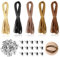 Lederband für Ketten, 25m Lederschnüre mit Schnurenden 5 Farben Lederband Kette Basteln Lederbänder Veloursleder Lederstreifen Faux Wildleder Schnur für DIY Armband Halskette Schmuck (5m x 3mm)
