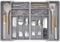 Lifewit Cutlery Drawer Organiser, Adjustable Large Utensil Trays for Kitchen Storage, 12 Compartment for Cooking Tools, Spoon, Knife, Fork, Grey