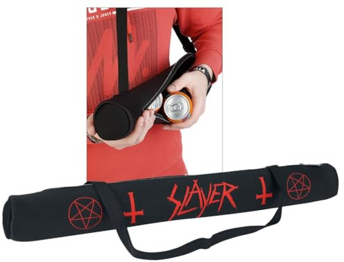Slayer Schwarze Kühltasche Bierschlange für 4 große Dosen mit verstellbarem Gurt