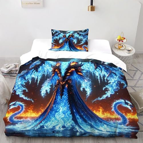 COVDKIDF Elf 3D Print 2-teilig Microfibre Duvet Cover and Pillowcase 2-teilig Schlümpfe MicrofibrePolyester Duvet Cover Decoration Bedding Set Single(135x200cm)