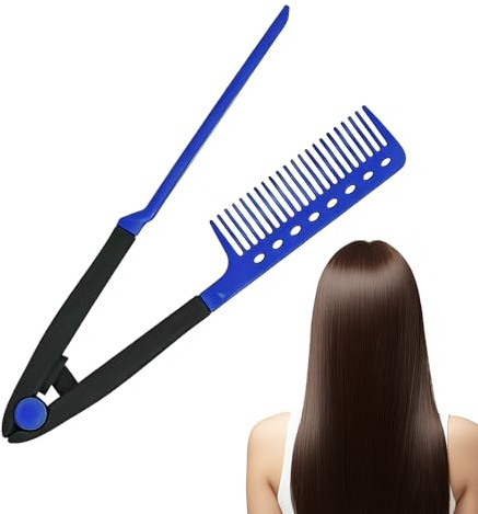 Haarglätterkamm - V-Form Haarglätter zur Glättung der Haare - Haarglätter Haarstyle Bürste,Für die Verwendung zu Hause auf Reisen unterwegs im Hotel und bei Verabredungen