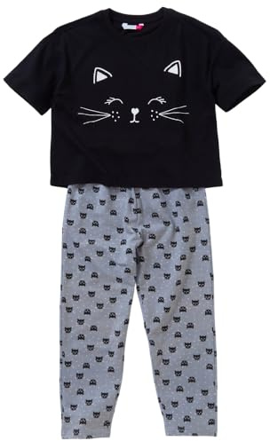 Girls Pyjama Sets PJ's Teens Older Short Long Check Printed Cotton UK Seller - Cats - 13 Years
