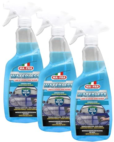 Ma-Fra Waterless Wash and Polish pour Un Nettoyage à Sec Complet de la carrosserie et des vitres de Voiture, sans Eau, 750ml (Lot de 3)