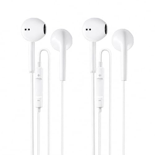 2er Pack In-Ear Kabelkopfhörer für iPhone, Wired Headphones mit Mikrofon & Fernbedienung, kopfhörer mit Kabel kompatibel mit Apple iPhone 14, 13, 12, 11, SE, XR, XS, 8, 7