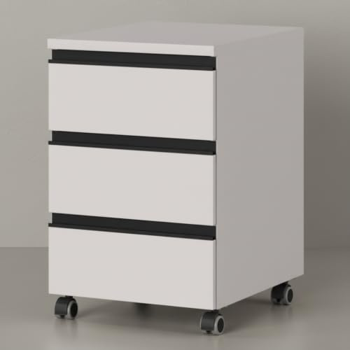 KADIMA DESIGN Rollcontainer Stuttgart 40x50x63 cm, 3 Schubladen, Greige