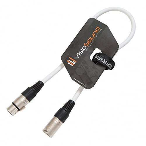 Male to Female XLR Mic Lead/Balanced Microphone/Mic Patch Cable / 7 Colours 0.5m White