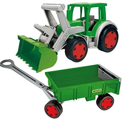 Wader XXL Gigant Traktor g Frontlader incl Anhänger Handwagen Trekker mit Hänger