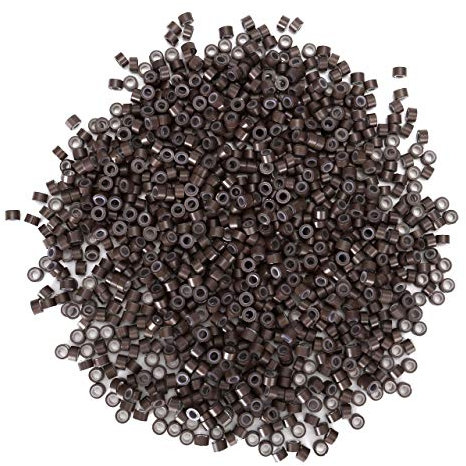 Faletony 500 Stück Microrings mit Silikon Einsatz Hair Extension Loops Micro Color Ring Beads für Haarverlängerung Haarverdichtung, blond/schwarz/braun