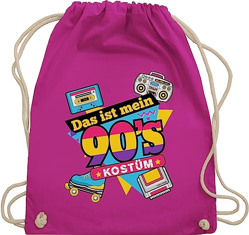 Turnbeutel Rucksack - Karneval & Fasching - Taschen - Das ist mein 90er Jahre Kostüm I Neunziger Jahre I 90s I Fastnacht I Fasnacht I Fasnet - Unisize - Fuchsia - outfits karnevalsbeutel faschings