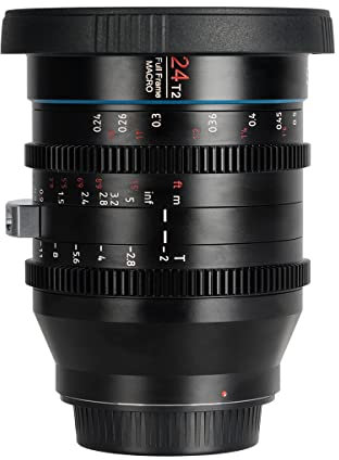 SIRUI Objetivo Cine Prime 24mm Jupiter Macro T2 Full-Frame, para cámaras con Montura EF, Compatible con BMPCC-6k, BMPCC-6k-pro, EOS C300 Mark III, EOS C500 Mark II