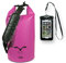 HAWK Dry Bag - Wasserdichter Beutel • verstellbare Schulter-Gurte • inklusive wasserdichter Handy-Hülle • 30L/20L/10L • Seesack • Kanu, Rafting, Segeln, Schwimmen, Surfen, Motorrad - 10L pink